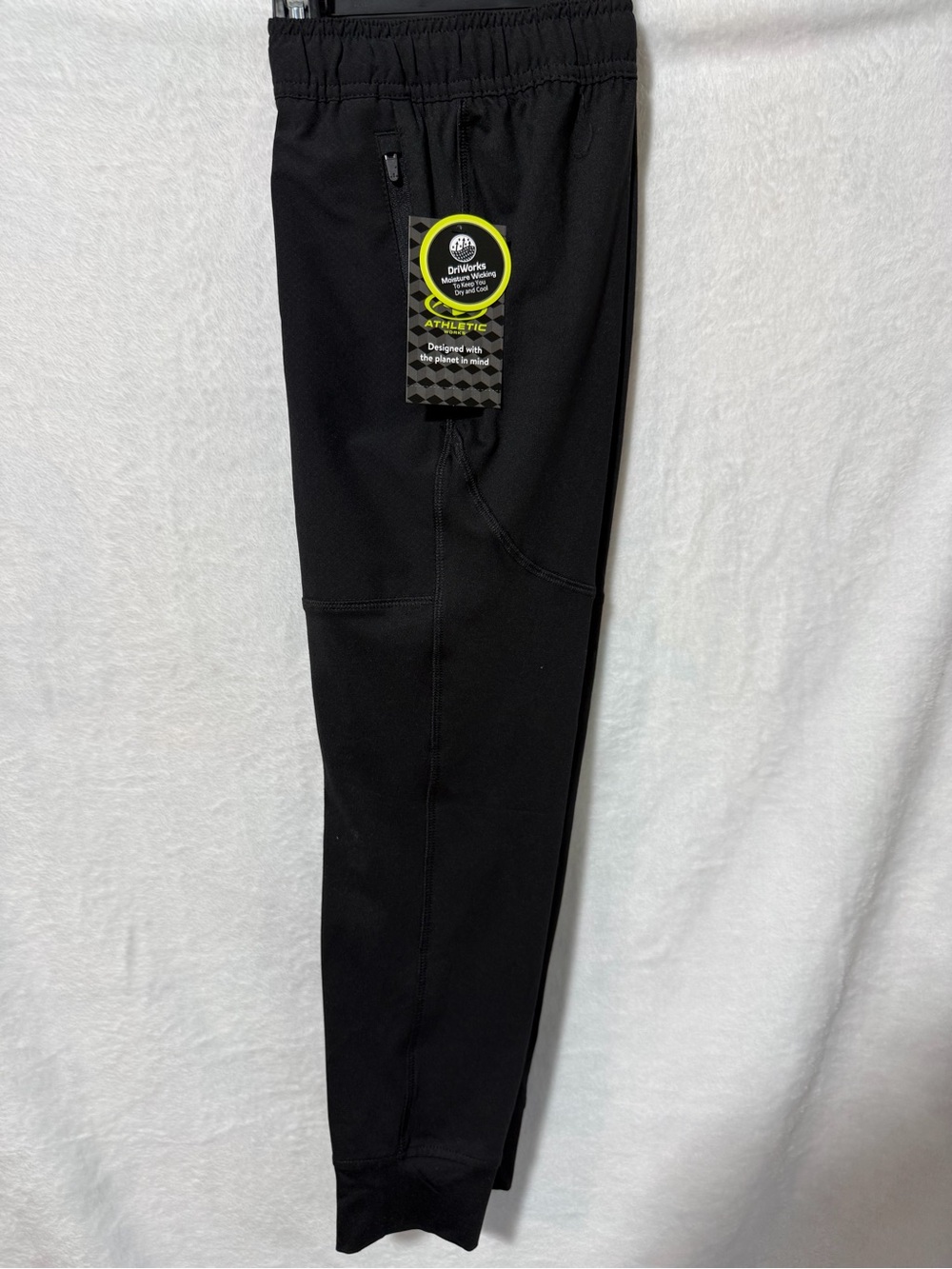 Athletic Black Jogger Pants with Zip Pocket